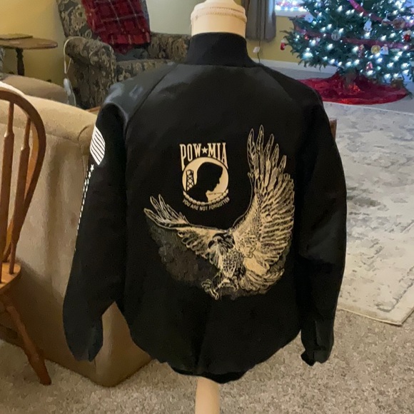 Vintage Satin Type POW*MIA Men’s Jacket, Size XL (more like a Large IMO) - Picture 3 of 9